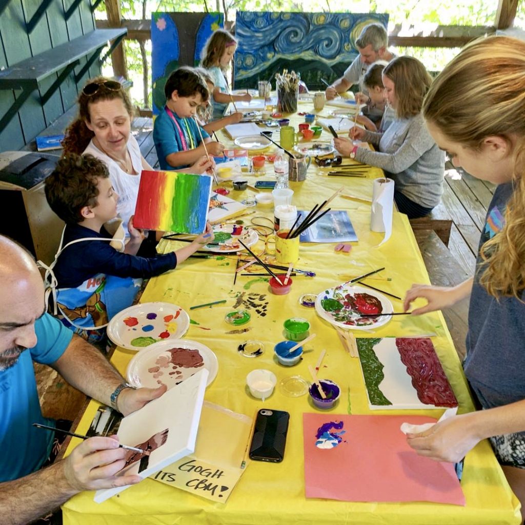 Painting art lesson at Camp Barney Medintz