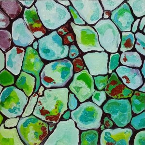 Angela Faustina, Chameleon Skin (Renly), 2014. Oil on cradled painting panel, 6” by 6”.