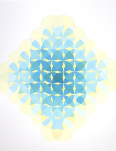 Angela Faustina, Abstract Color Study - Circles, 2008. Gouache painting on paper, 11” by 14”. Private Collection.