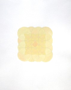 Angela Faustina, Abstract Color Study - Circles, 2008. Gouache painting on paper, 11” by 14”. Private Collection.