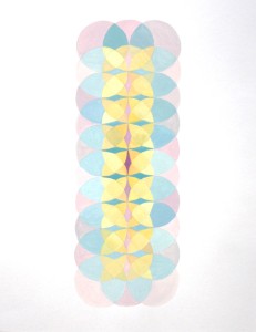 Angela Faustina, Abstract Color Study - Circles, 2008. Gouache painting on paper, 11” by 14”. Private Collection.