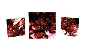 oil painting details of Pomegranate XXV, Pomegranate XXVI, and Pomegranate XXVII by Angela Faustina