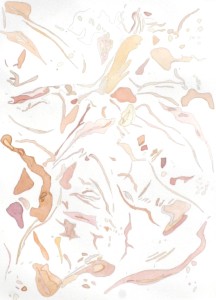 Angela Faustina, Grapefruit I (59), 2009. Watercolored copper etching on paper, 15” by 18”.