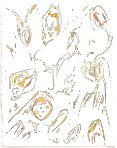 Angela Faustina, Fig Segments III, 2011. Watercolor on paper, 11" by 15".