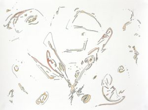 Angela Faustina, Fig Segments IV, 2011. Watercolor on paper, 15" by 11".