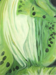 Angela Faustina, Kiwi study, 2015. Oil on canvas paper, 12" by 16".