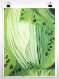 Angela Faustina, Kiwi study, 2015. Oil on canvas paper, 12" by 16".
