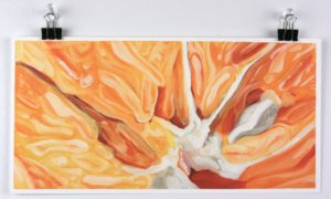 Angela Faustina, Orange study, 2016. Oil on canvas paper, 12" by 6".
