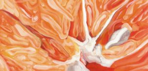 Angela Faustina, Orange study, 2016. Oil on canvas paper, 12" by 6".