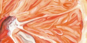 Angela Faustina, Orange study, 2016. Oil on canvas paper, 12" by 6". Private Collection.