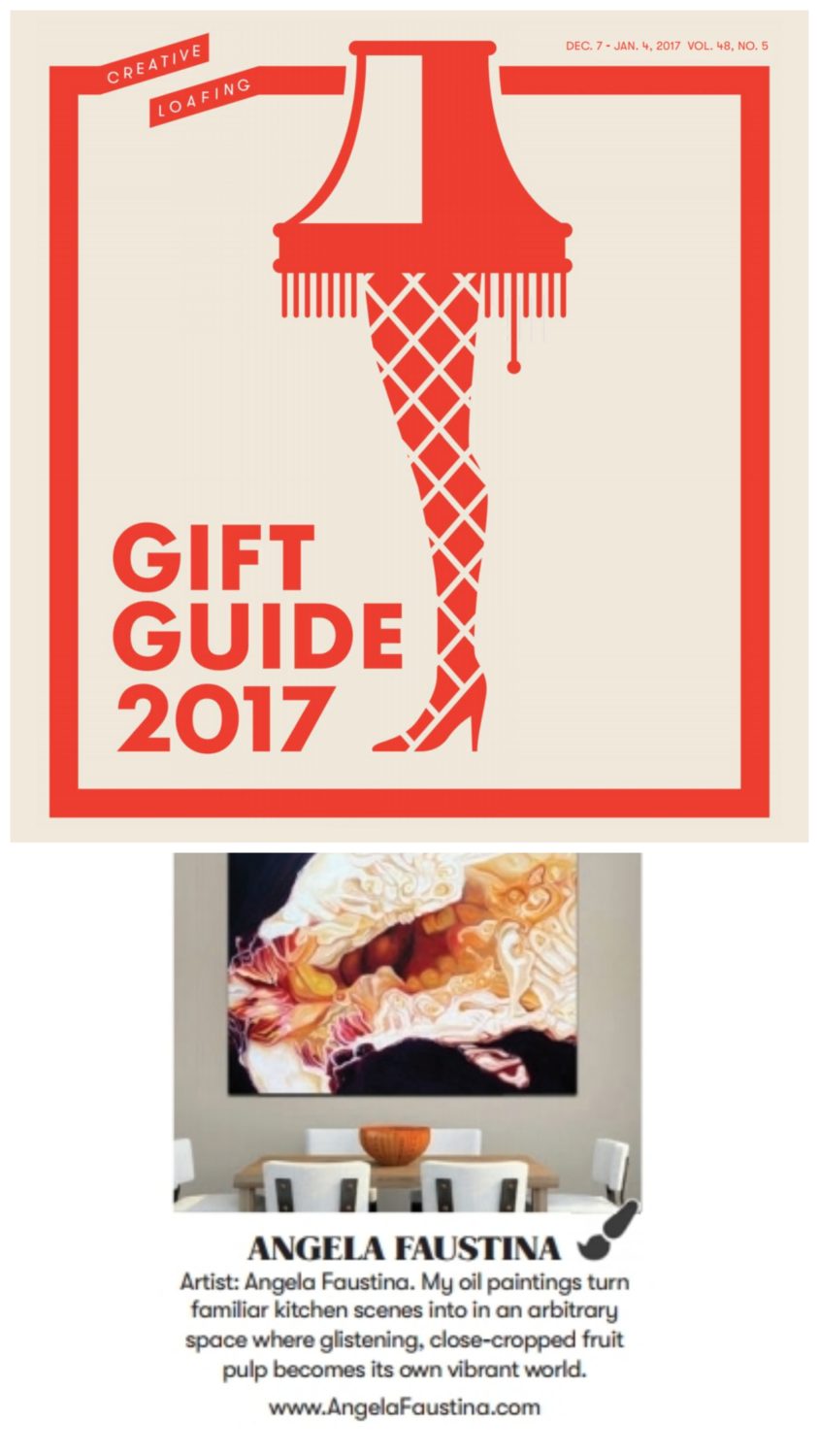 Angela Faustina's oil painting featured in Creative Loafing Atlanta's gift guide
