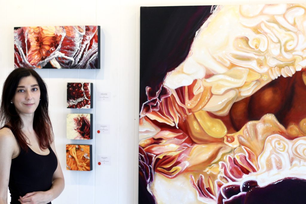 Angela Faustina at her RIPE solo art exhibition at gallery43.2 in Marietta, Georgia, USA.