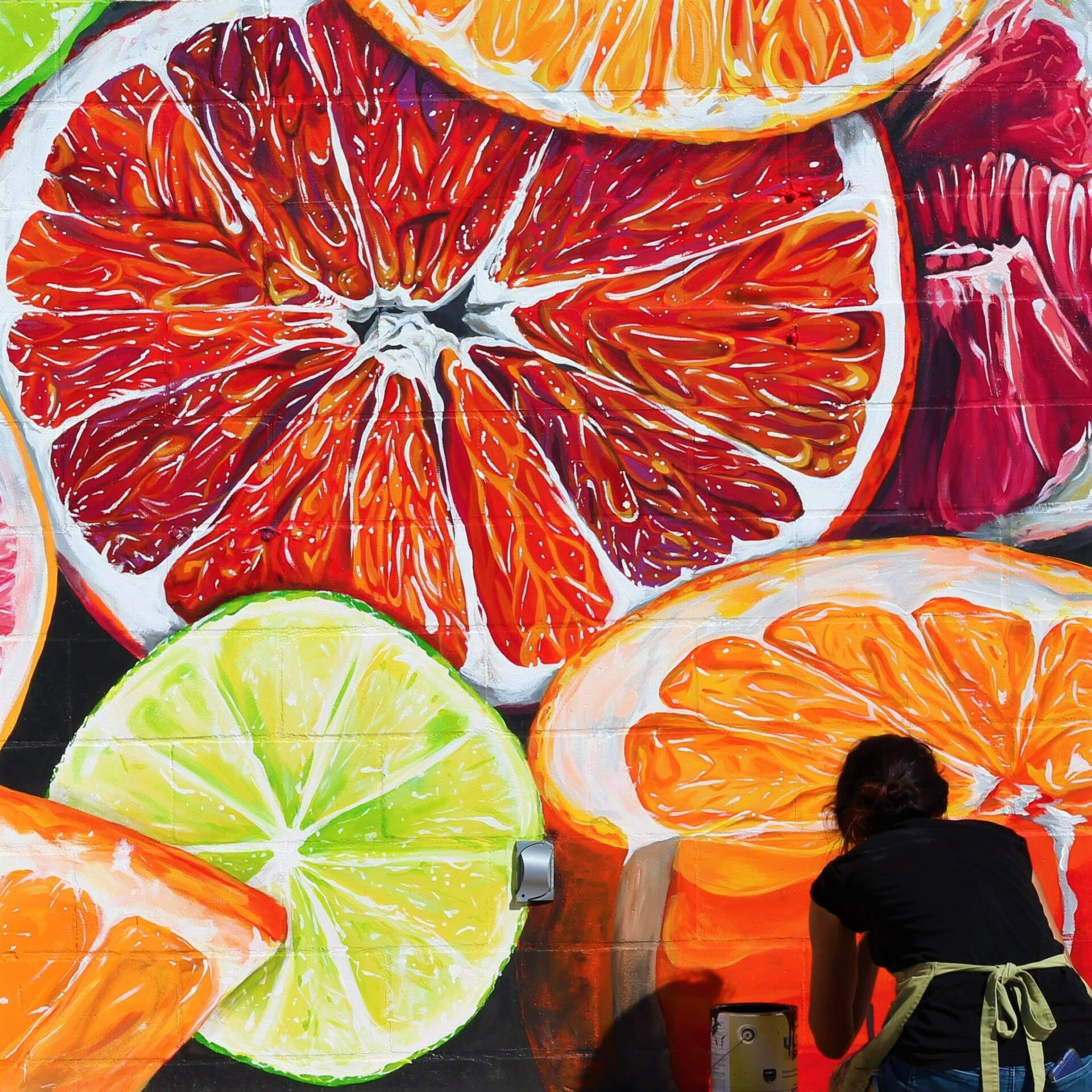 Citrus Medley mural for SHINE St. Petersburg Mural Festival at Greenbench Brewing, St. Pete, FL.