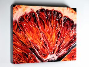 Angela Faustina, BLOOD ORANGE XXI, 2020. Oil on cradled painting panel, 14" by 11".