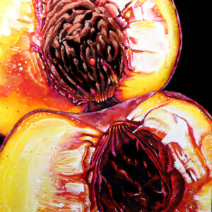 Angela Faustina, PEACH XVII, 2024. Oil on cradled painting panel, 12 by 12