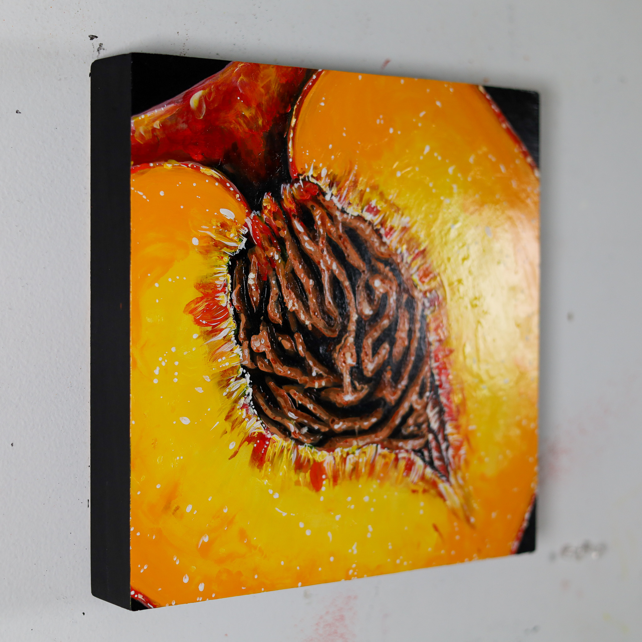 Angela Faustina, GEORGIA PEACH XXI, 2024. Oil on cradled painting panel, 10 by 10 1