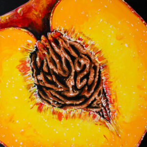 Angela Faustina, GEORGIA PEACH XXI, 2026. Oil on cradled painting panel, 10 by 10