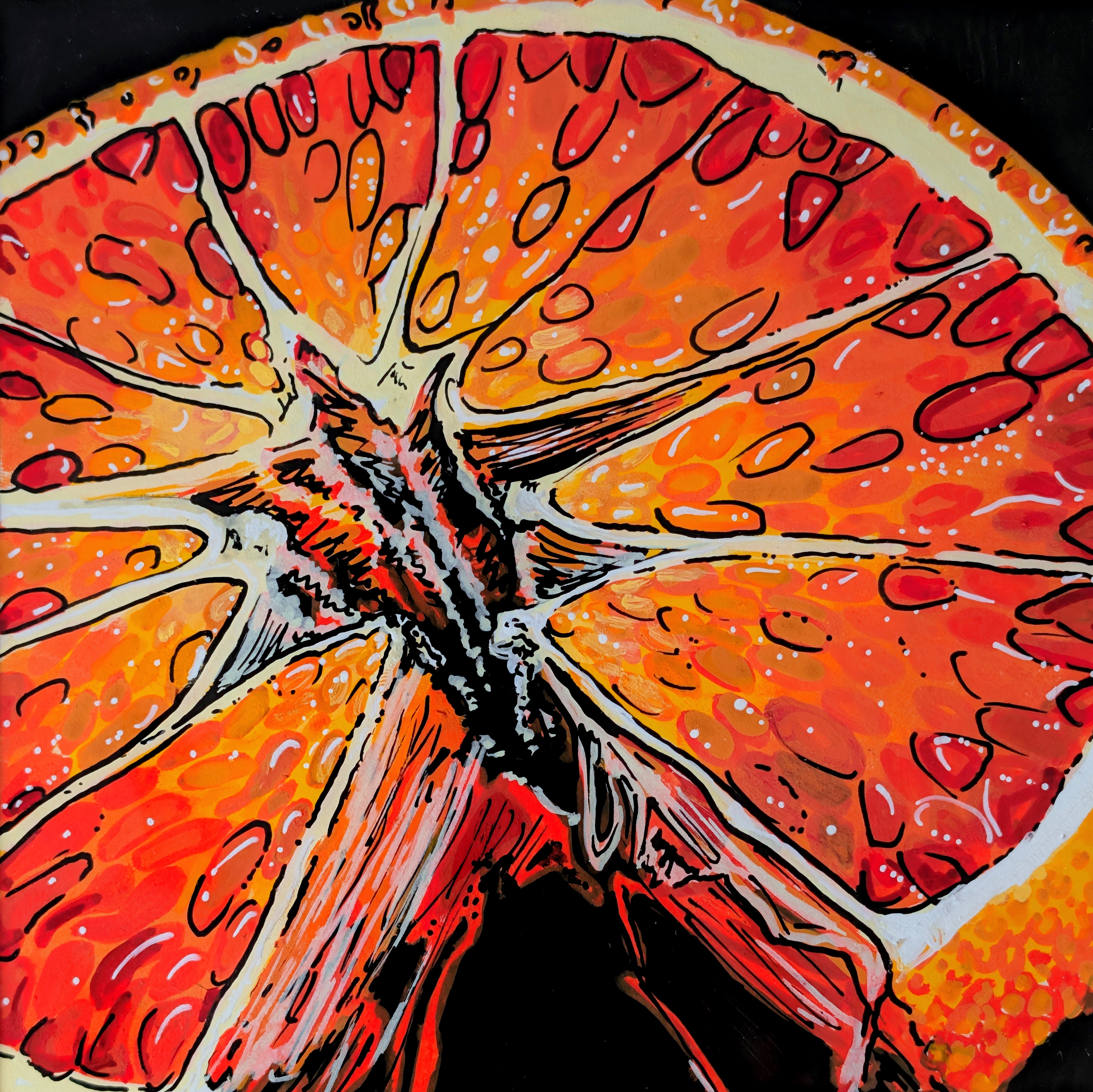 ORANGE acrylic painting