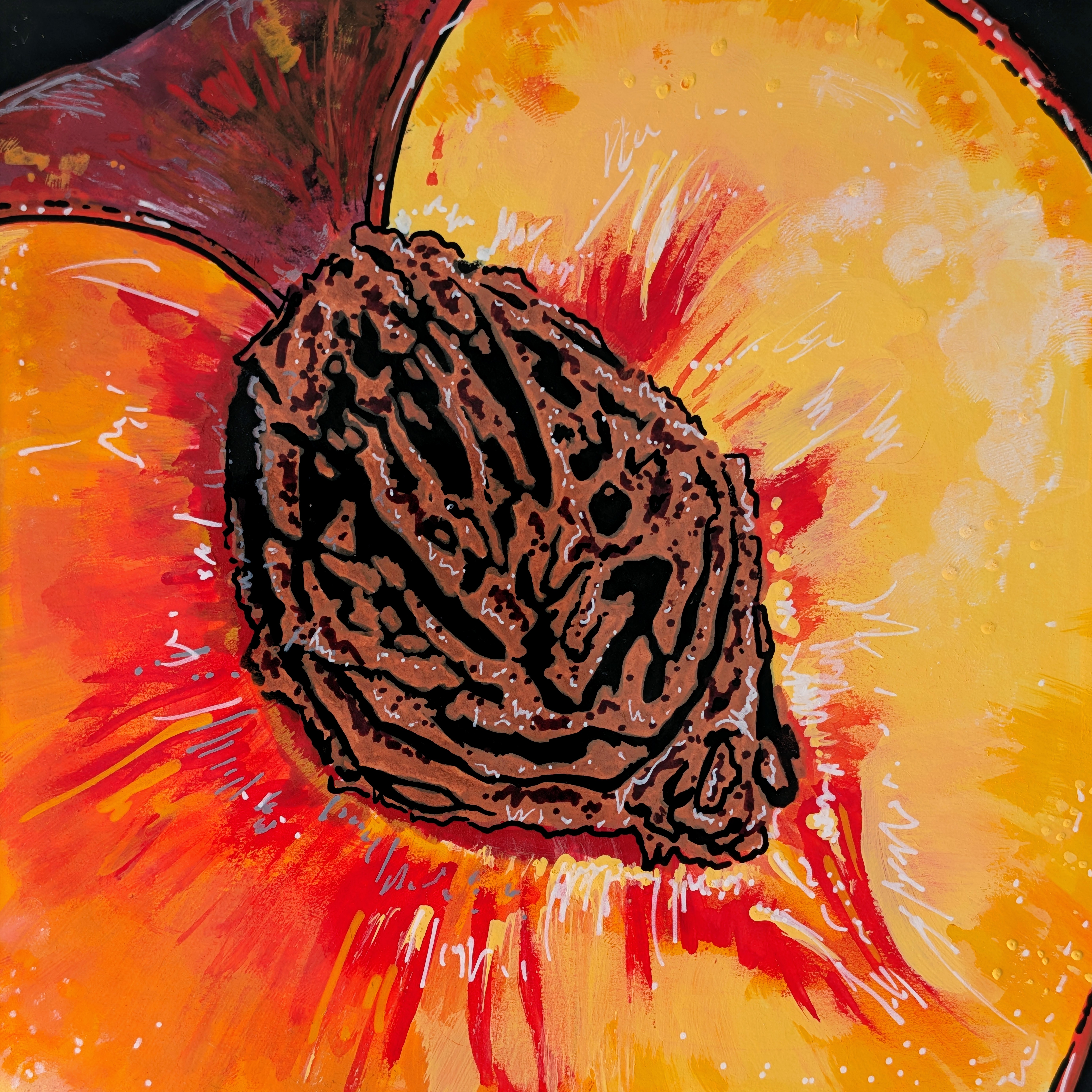 PEACH acrylic painting