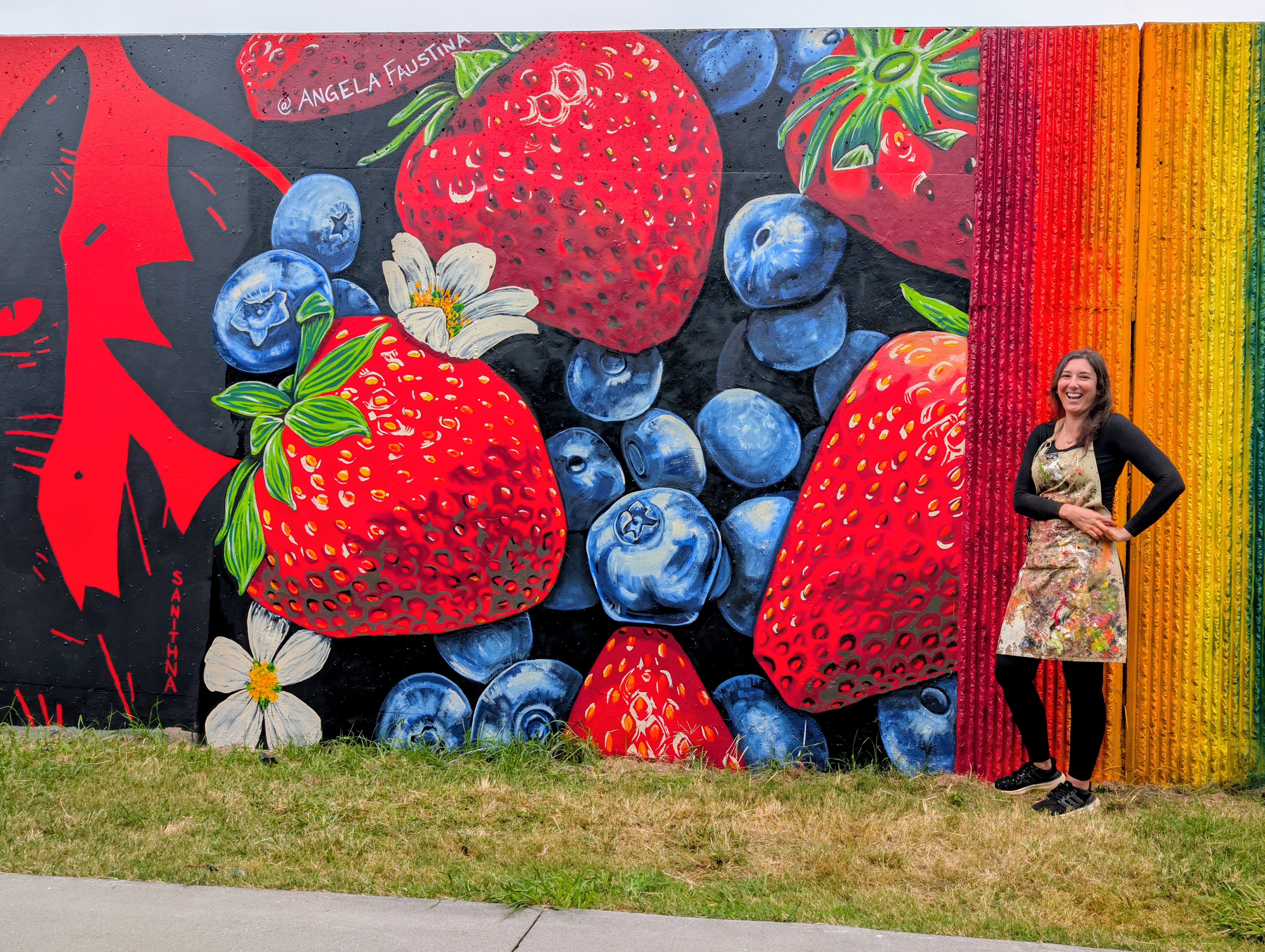 Angela Faustina and her Forward, Warrior!! mural in Cabbagetown, Atlanta, GA, in 2026~2